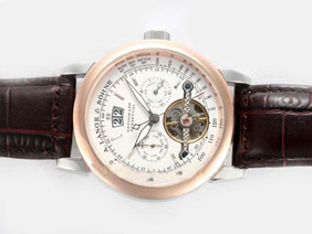 ALange&Sohne Datograph Perpetual Tourbillon Automatic Two Tone Case with White Dial 
