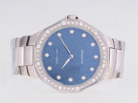 Concord Marner Diamond Marking and Bezel with Blue Dial 
