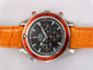 Omega Seamaster Planet Ocean Working Chronograph with Black Dial-Orange Bezel and Strap
