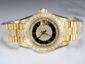 Rolex DateJust Automatic Full Gold with Diamond Bezel and Dial-Black Lady Size