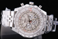 Breitling Bentley 675 Big Date Chronograph Quartz Movement Silver Case with White Dial and SS Strap